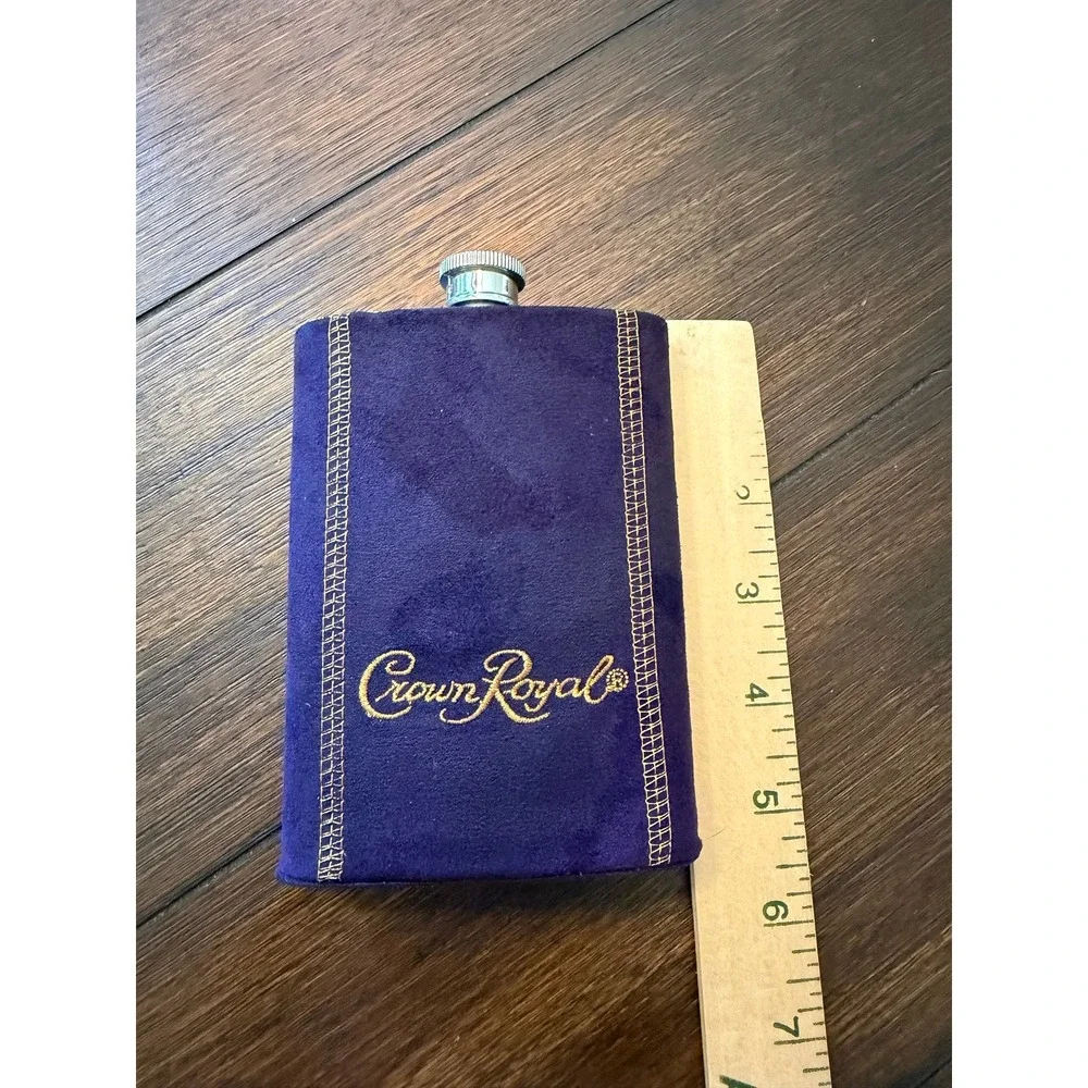 Crown Royal Purple Velvet Wrapped Stainless Steel Pocket Flask